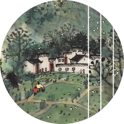 沙舸作品：黟山民居图