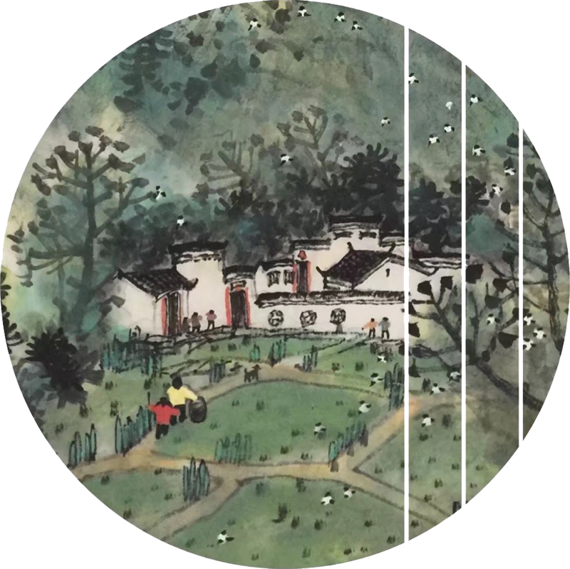 沙舸作品：黟山民居图