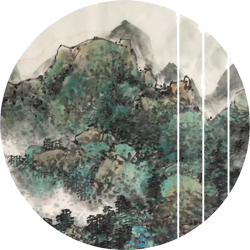 沙舸作品：飞流落云中