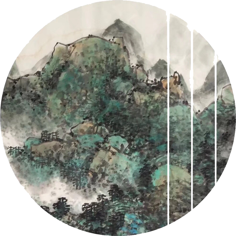 沙舸作品：飞流落云中