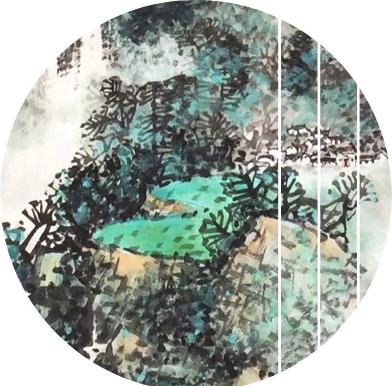 沙舸作品：飞流落云中