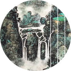 沙舸作品：飞流落云中