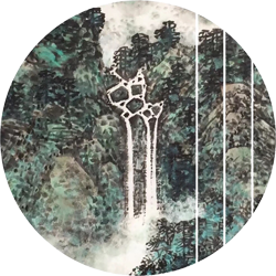 沙舸作品：飞流落云中